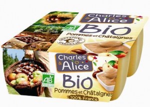 Compote bio pomme chataigne Charles et Alice