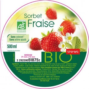 Sorbet fraise bio Thiriet