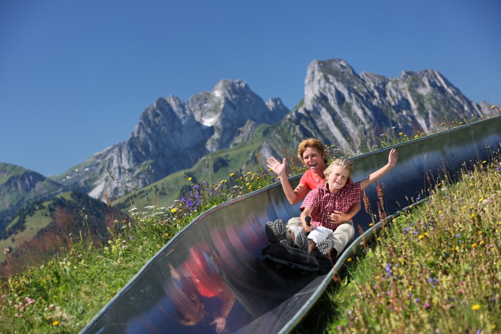 luge d'été au sommet du Rellerli à Gstaad