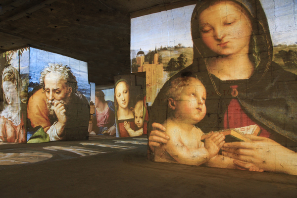 Spectacle des Carrieres de Lumieres 2015 Michel-Ange_Leonard de Vinci_ Raphael_Les Geants de la Renaissance_copyright G_Iannuzzi_M_ Siccardi_G_Napoleoni_Culturespaces_4