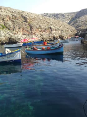 embarcadère de la grotte bleue à Malte