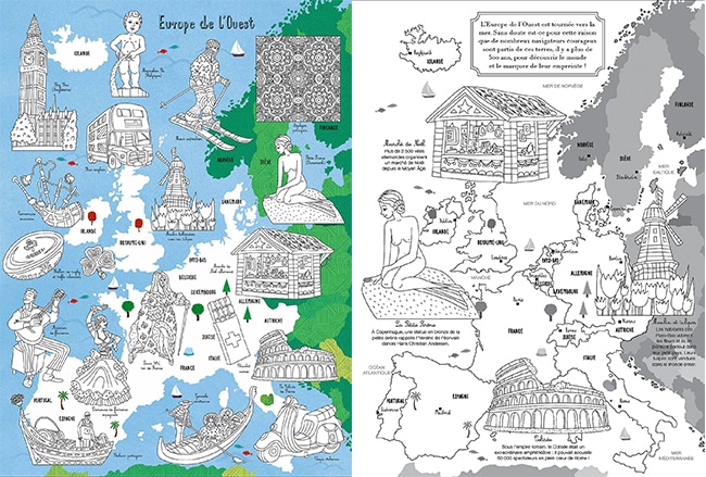 atlas du monde à colorier enfant