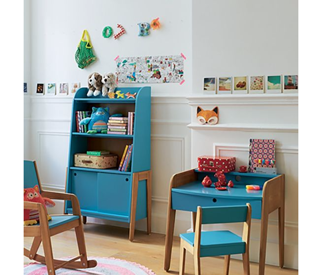 Chambre d'enfant mobilier vintage bleu
