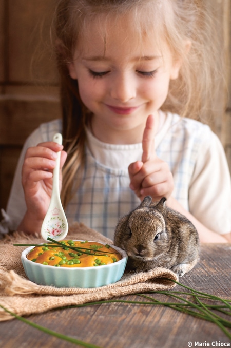 Clafouti du potager réalisé par petite fille