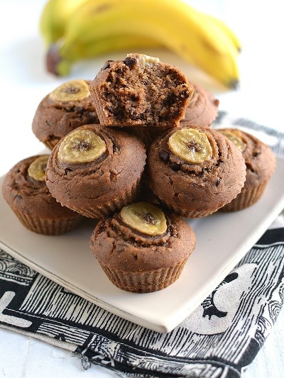 Muffins aux peaux de bananes et pépites de chocolat