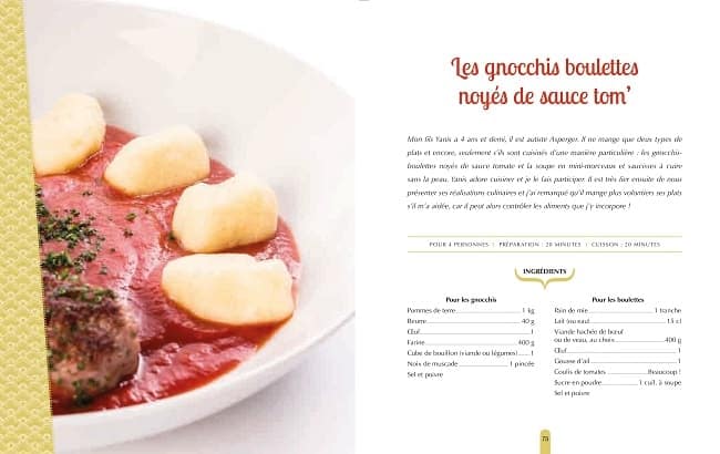 recette de gnocchis extraite du livre Je cuisine en bleu pour autistes