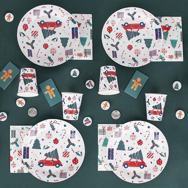 vaisselle jetable recyclable Noël