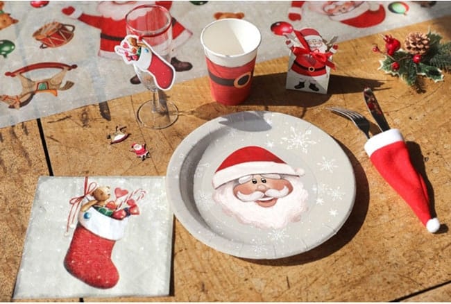 assiettes jetables Père Noël