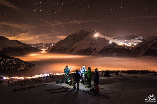 ski de rando en nocturne à la Rosière