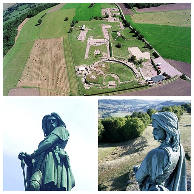 oppidum alesia vestiges et statue Vercingétorix