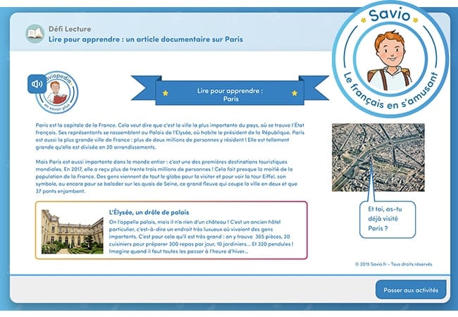 Savio cahier de vacances numérique français avis