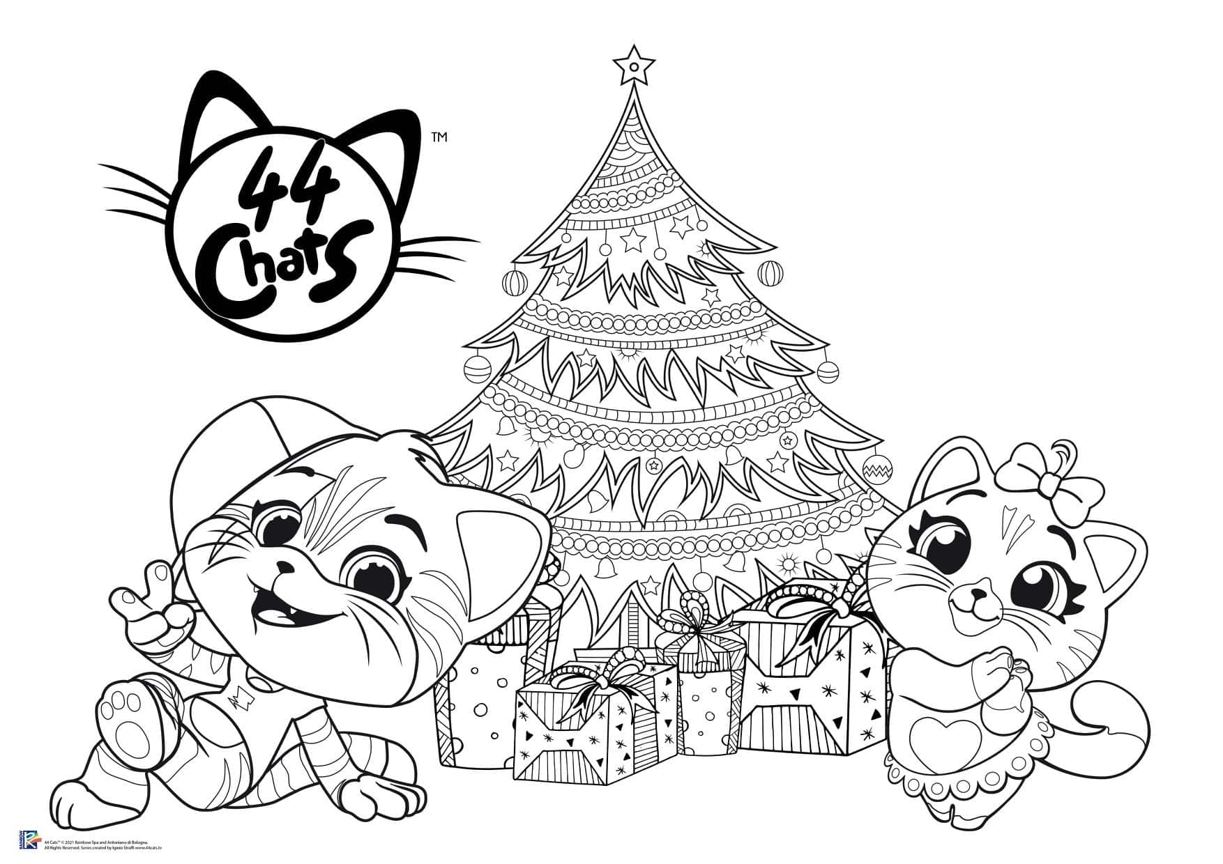 44 cats coloriage noel