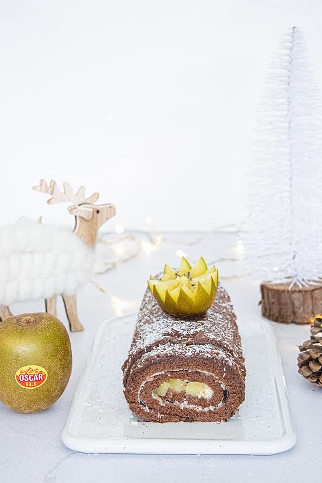 recette buche de noel chocolat kiwi