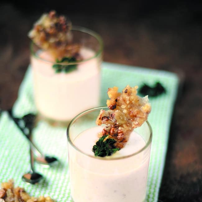 recette panna cotta Ossau-Iraty et crumble de noisettes