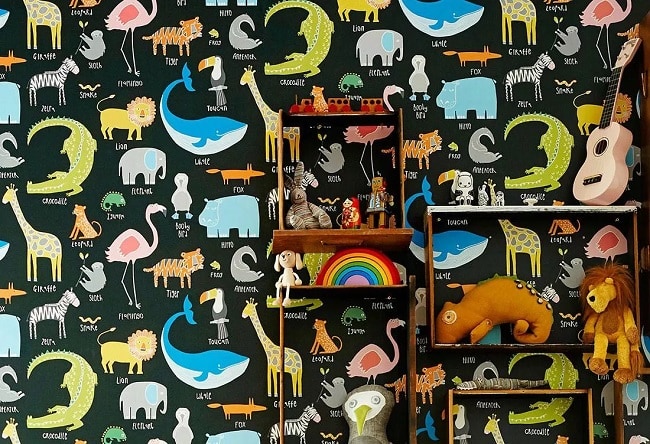 papier peint animaux chambre enfant