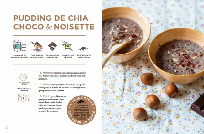recette pudding de chia choco noisette sans sucres raffinés