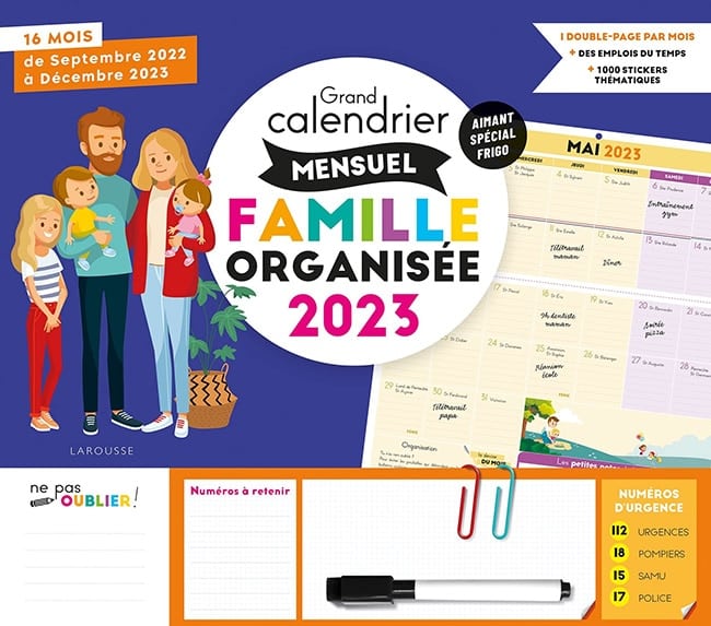 calendrier famille organisée 2023 larousse avis