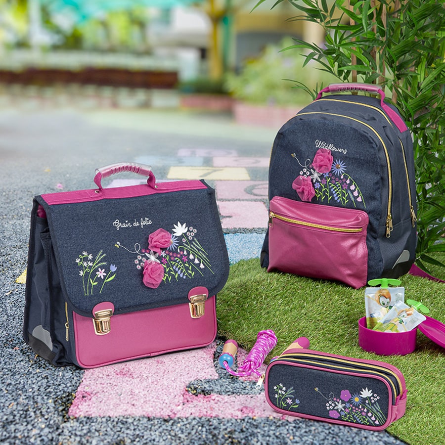 cartable fille à fleurs