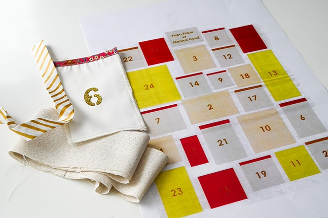 kit calendrier de l'avent papa pique et maman coud