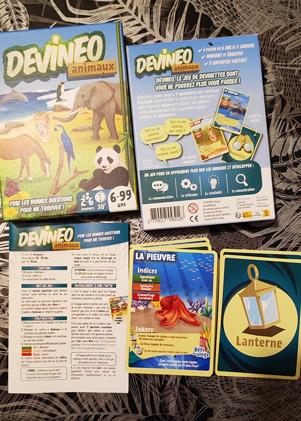 jeu de carte animaux