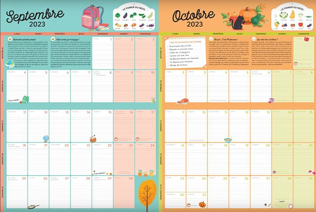 Calendrier mensuel familial Notre mois ensemble - Vertical