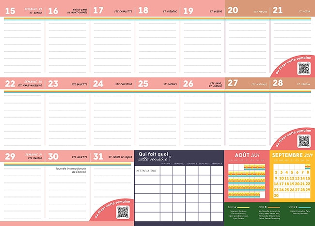 Calendrier Familial 2023 2024 - Esthétique Organisateur Aimanté pour la  Famille avec Notes – Planning Mensuel pour Frigo et[S3] - Cdiscount  Beaux-Arts et Loisirs créatifs