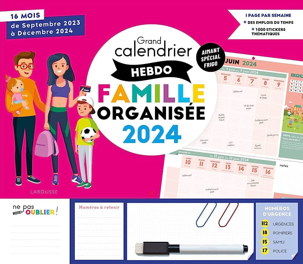 Organiseur Mémoniak spécial Couple 2024, calendrier mensuel (sept. 2023-  déc. 2024)