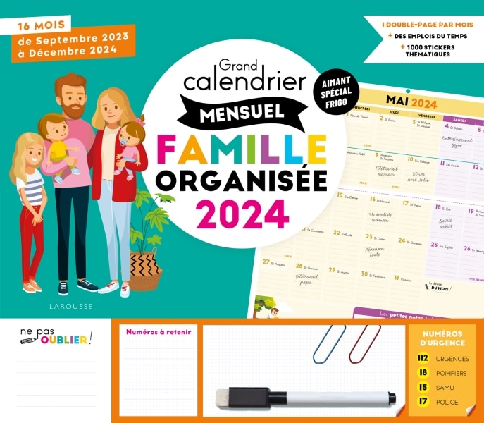 calendrier de la famille organisée 2024 larousse