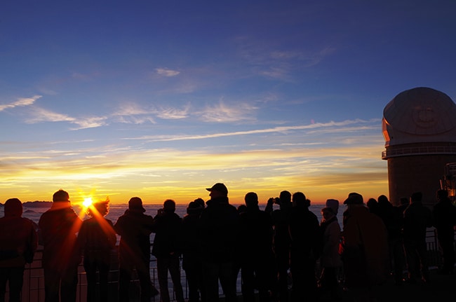 voir le lever du soleil au pic du midi