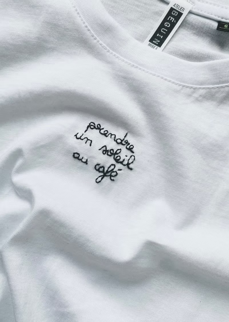 tshirt à message brodé original femme