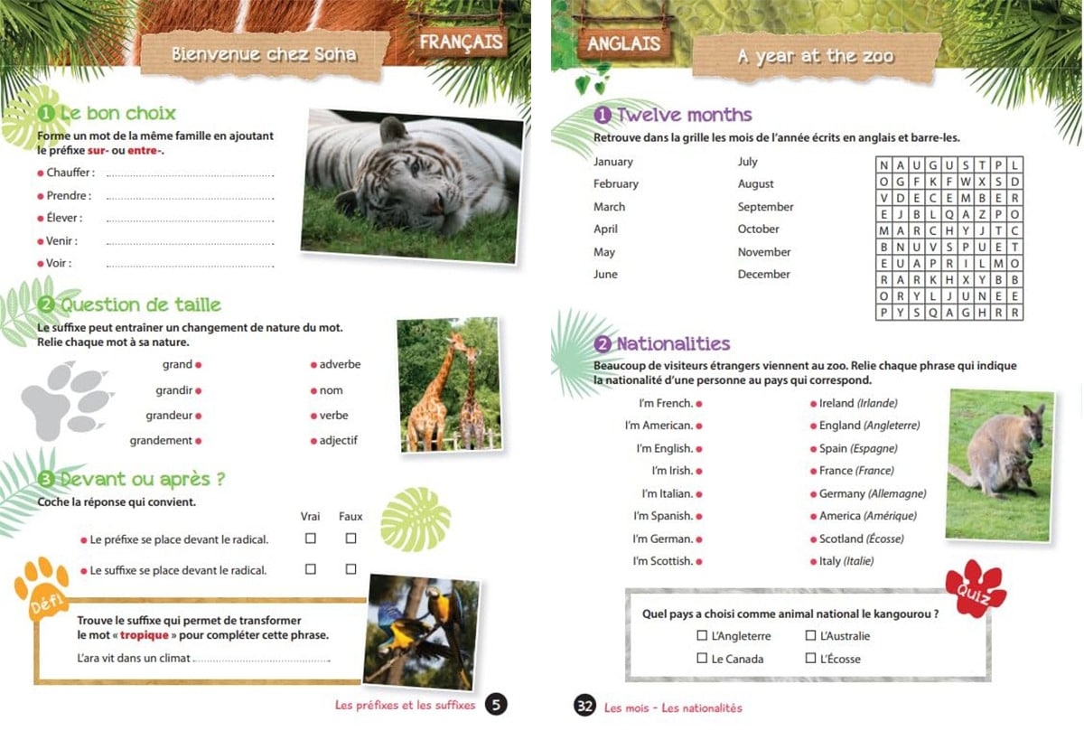 cahier de vacances CM2 6e