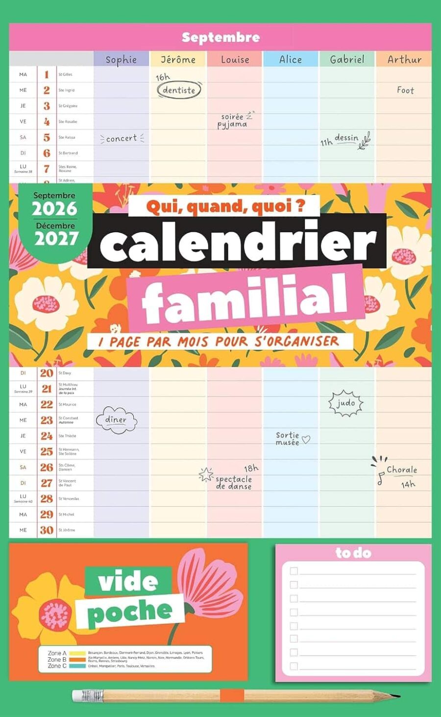 calendrier familial mensuel marabout 2027