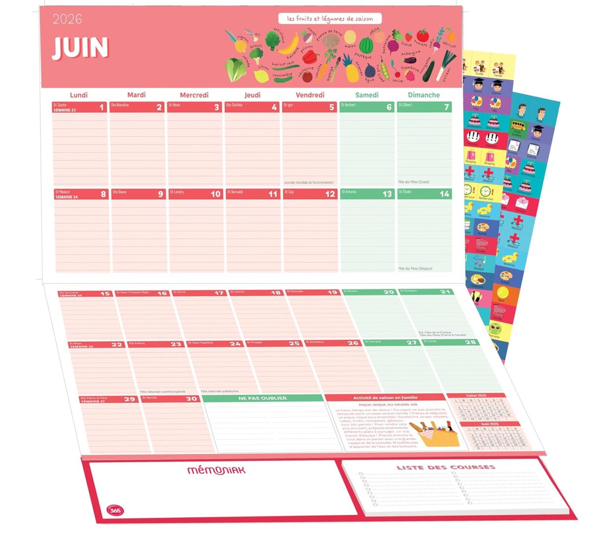 calendrier familial memoniak 2025 2026