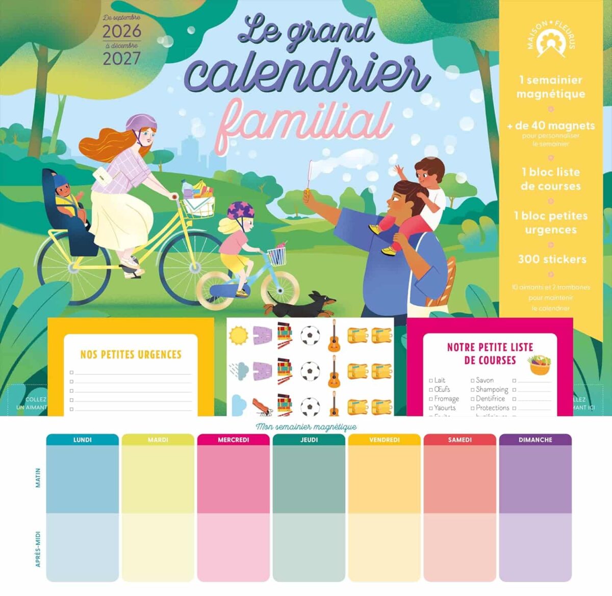 le grand calendrier familial 2027 fleurus