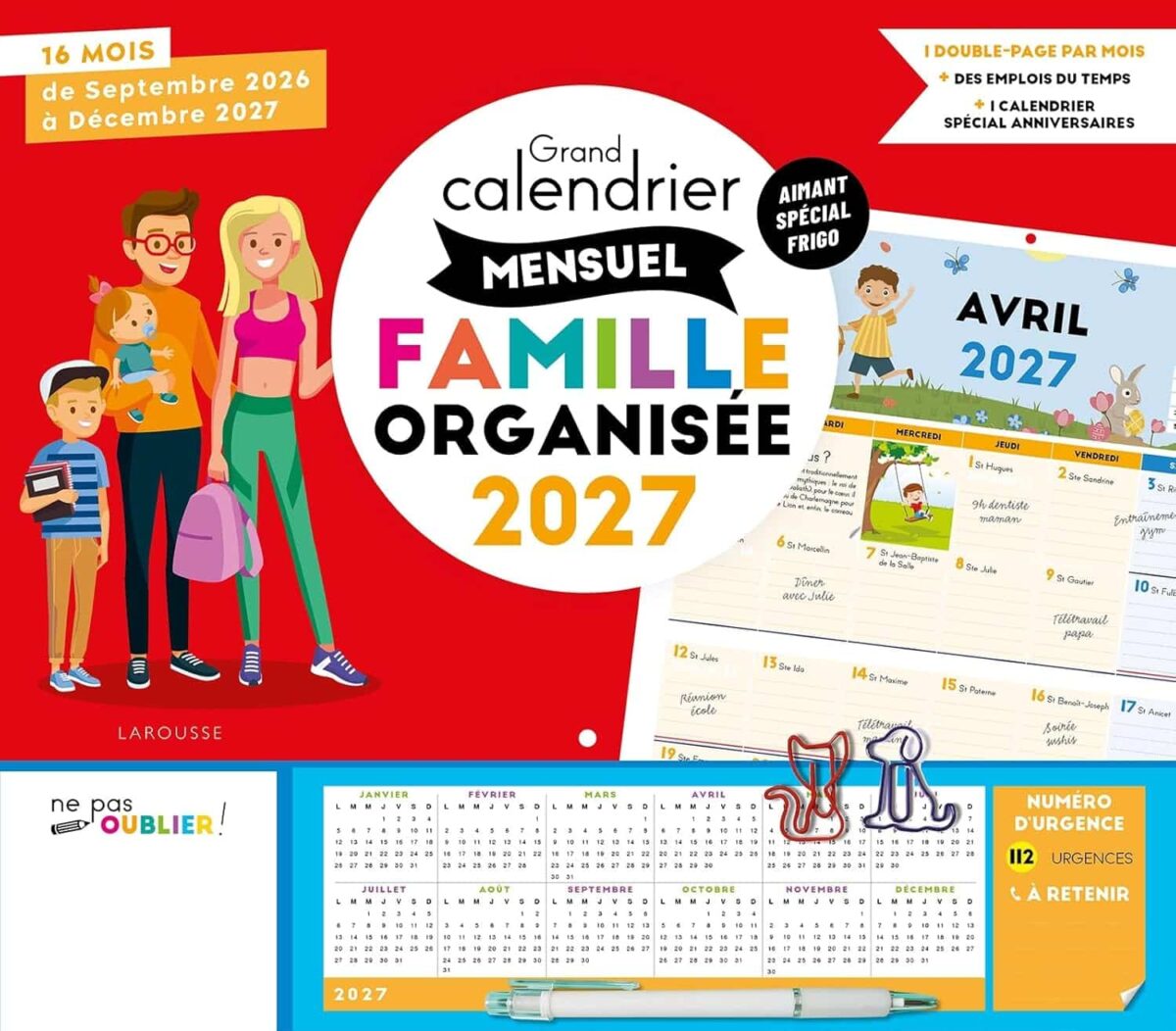 calendrier famille organisée 2027larousse