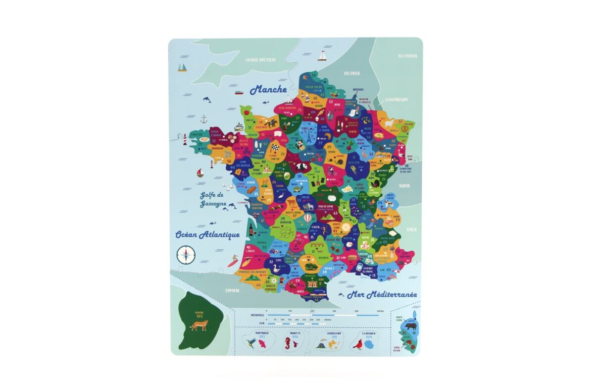 puzzle carte de france en bois