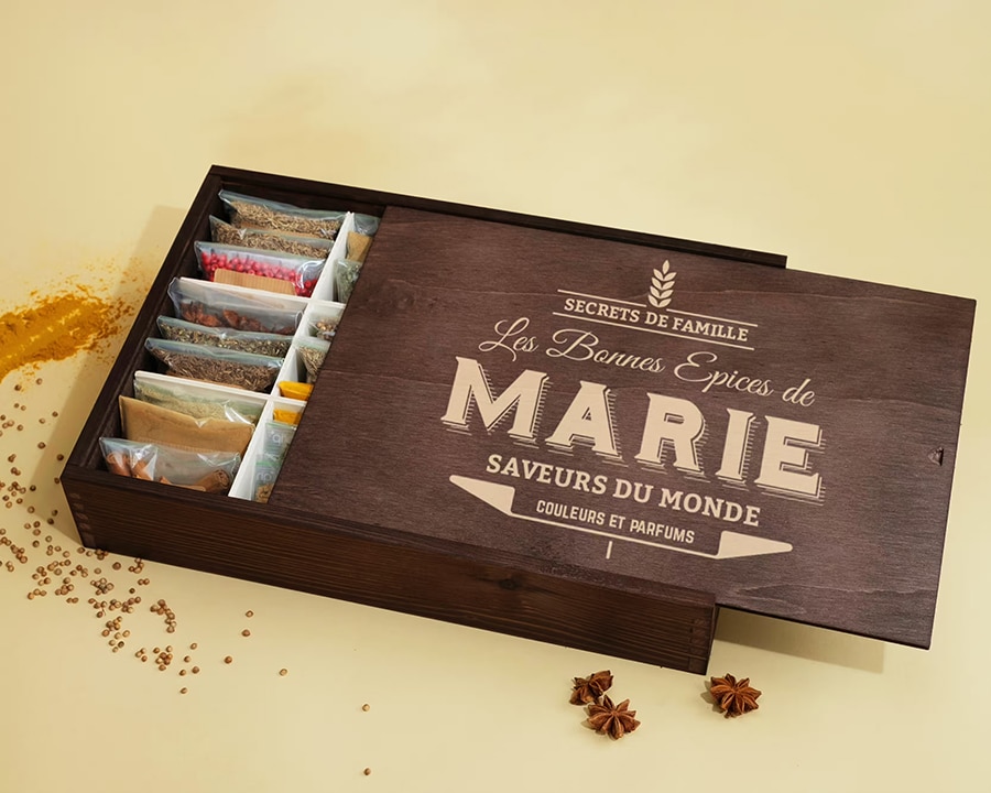 coffret en bois personnalisé original fête des mères