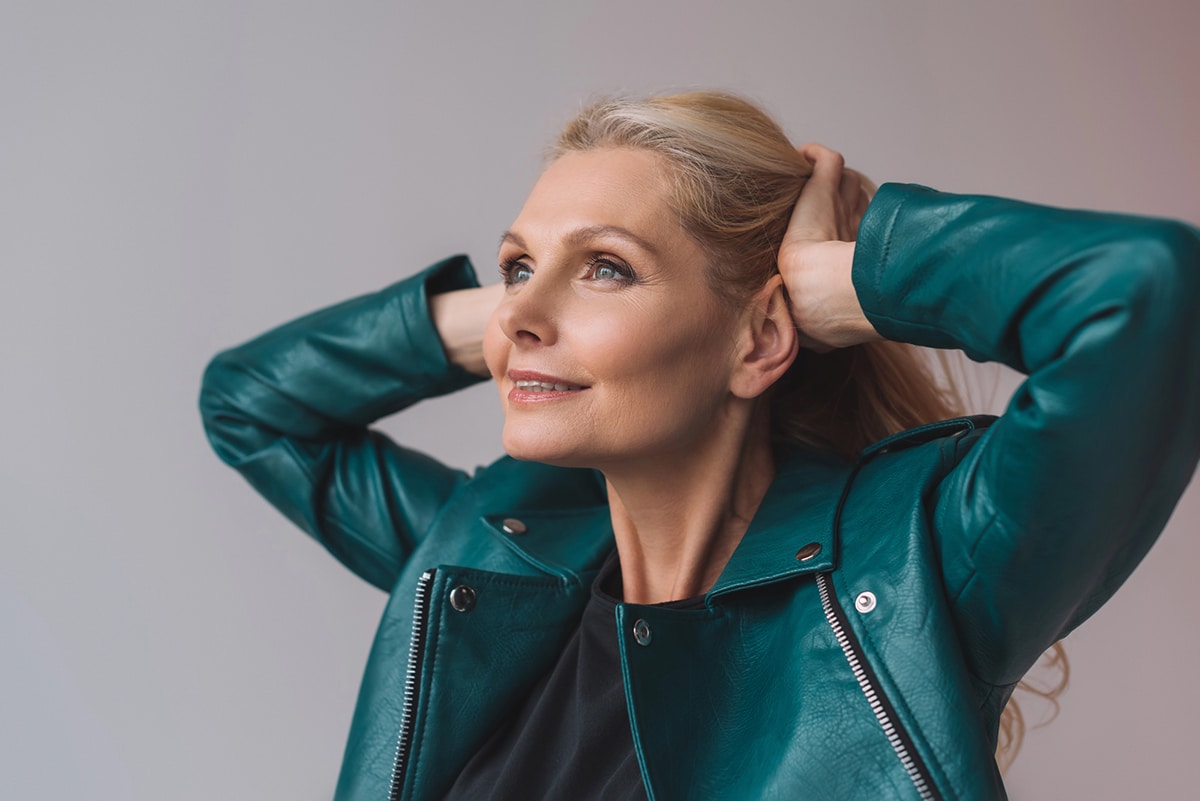 veste en cuir printemps femme