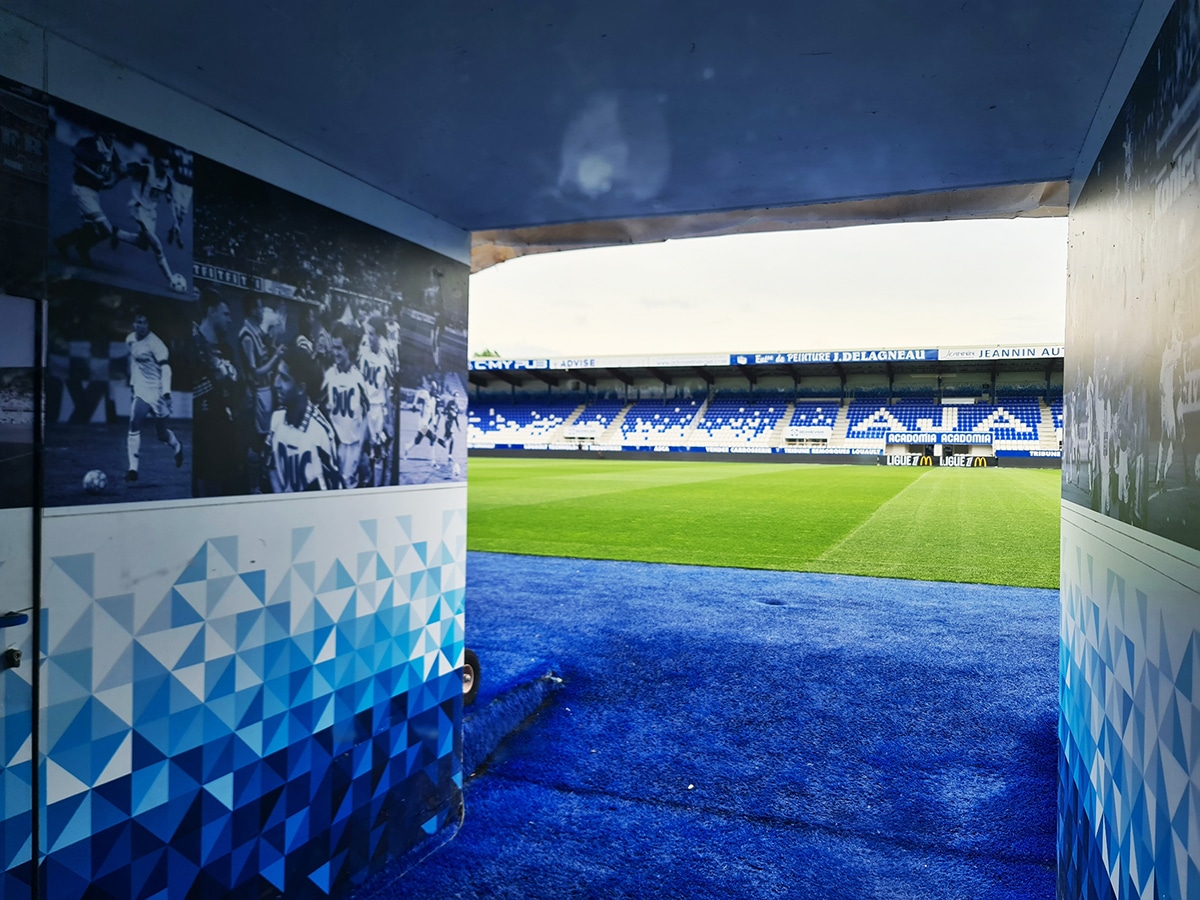 visite des coulisses d'un stade de football