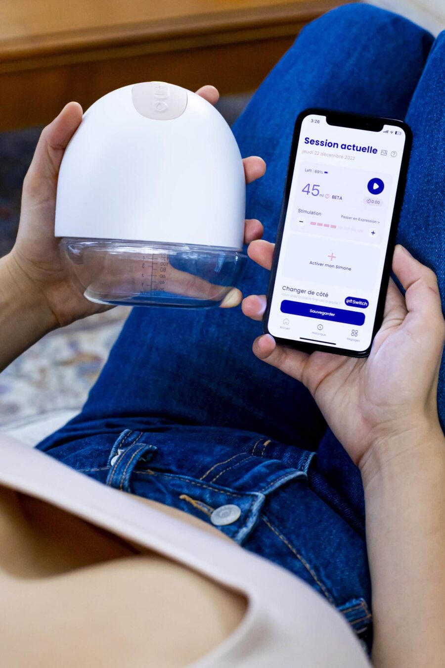 tire lait portable connecté perifit