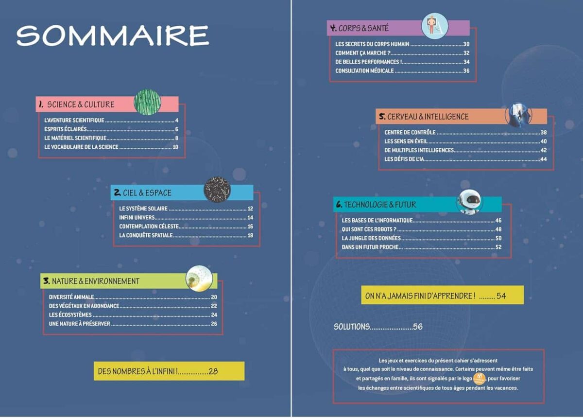 cahier de vacances pour adultes sciences et vie