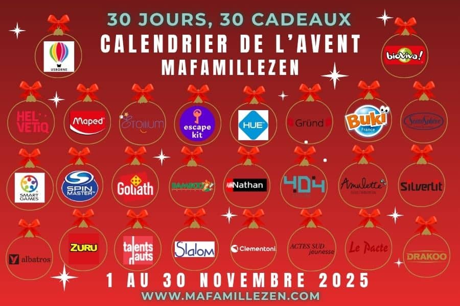 marques partenaires concours calendrier de l'avent mafamillezen