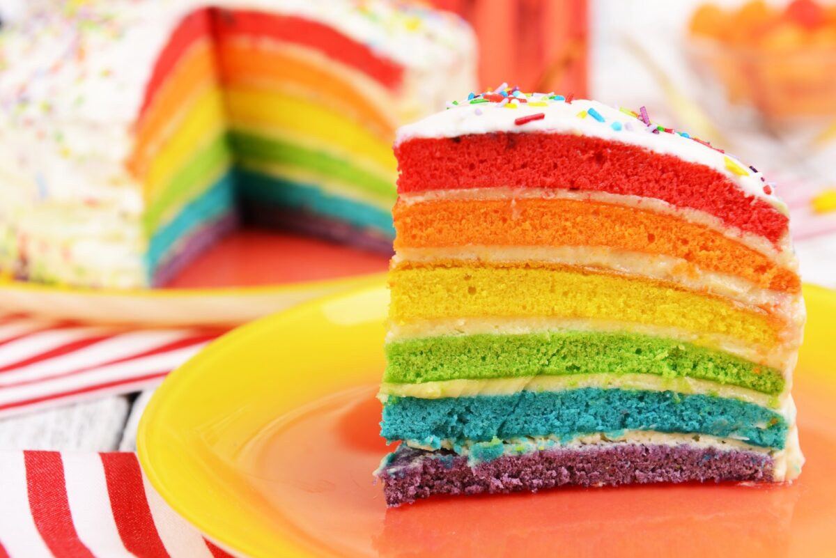 gateau arc en ciel facile et rapide