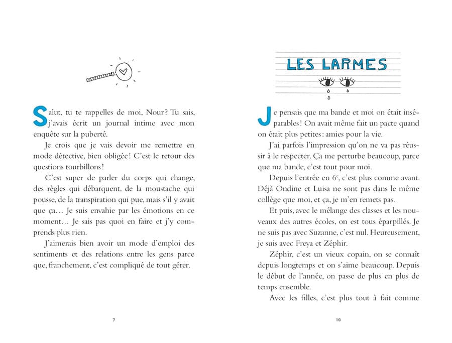 livre sous forme de journal intime pour parler d'amour aux préados
