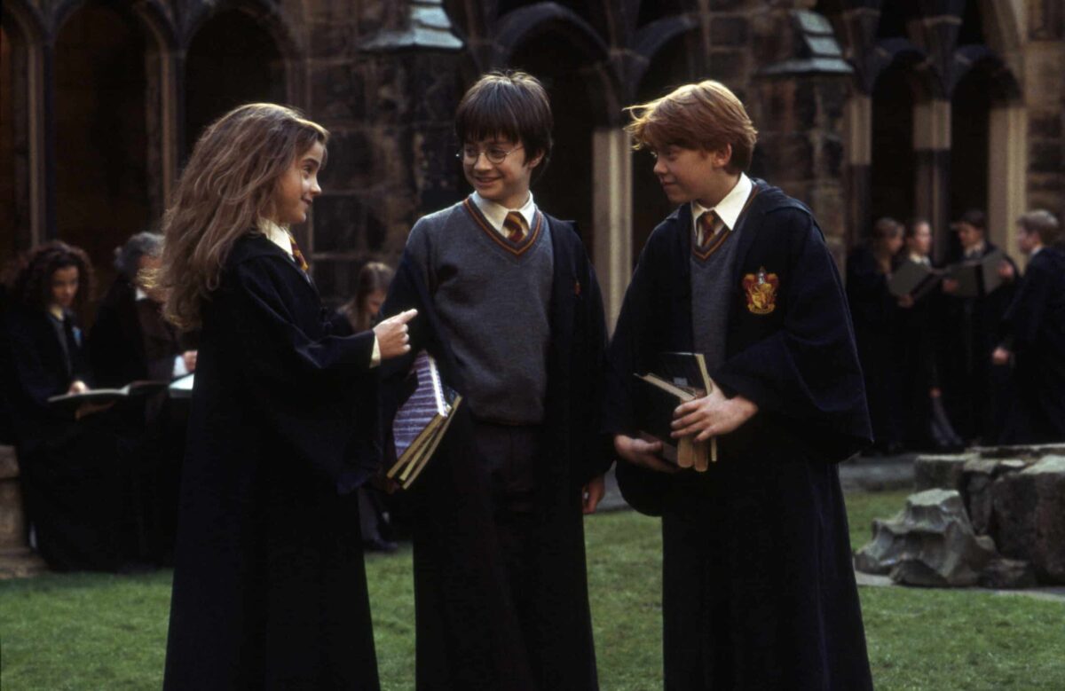 Harry Potter, Hermione et Ron enfants dans la pierre philosophale