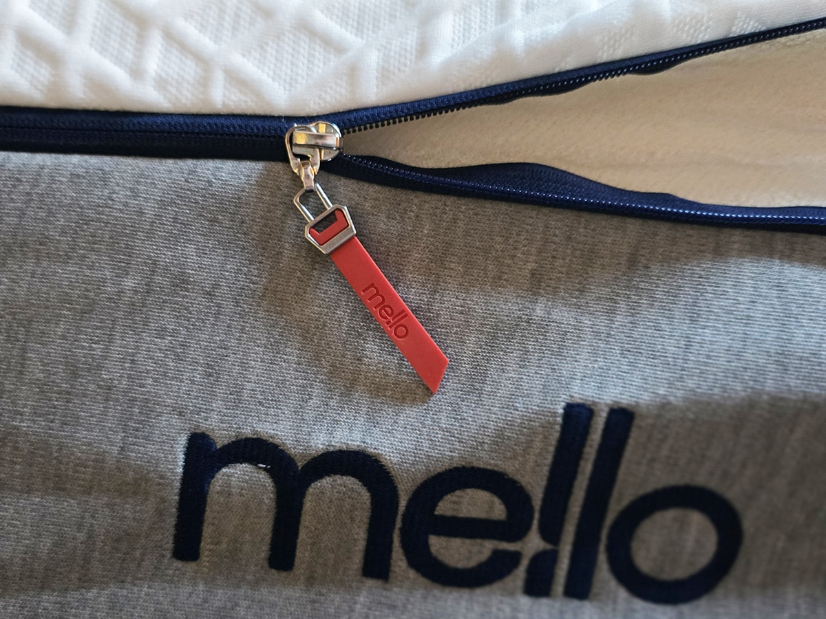fermeture zip de la housse du matelas mello relax