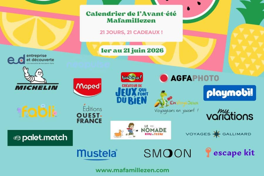marques partenaires du calendrier de l'avant-été mafamillezen