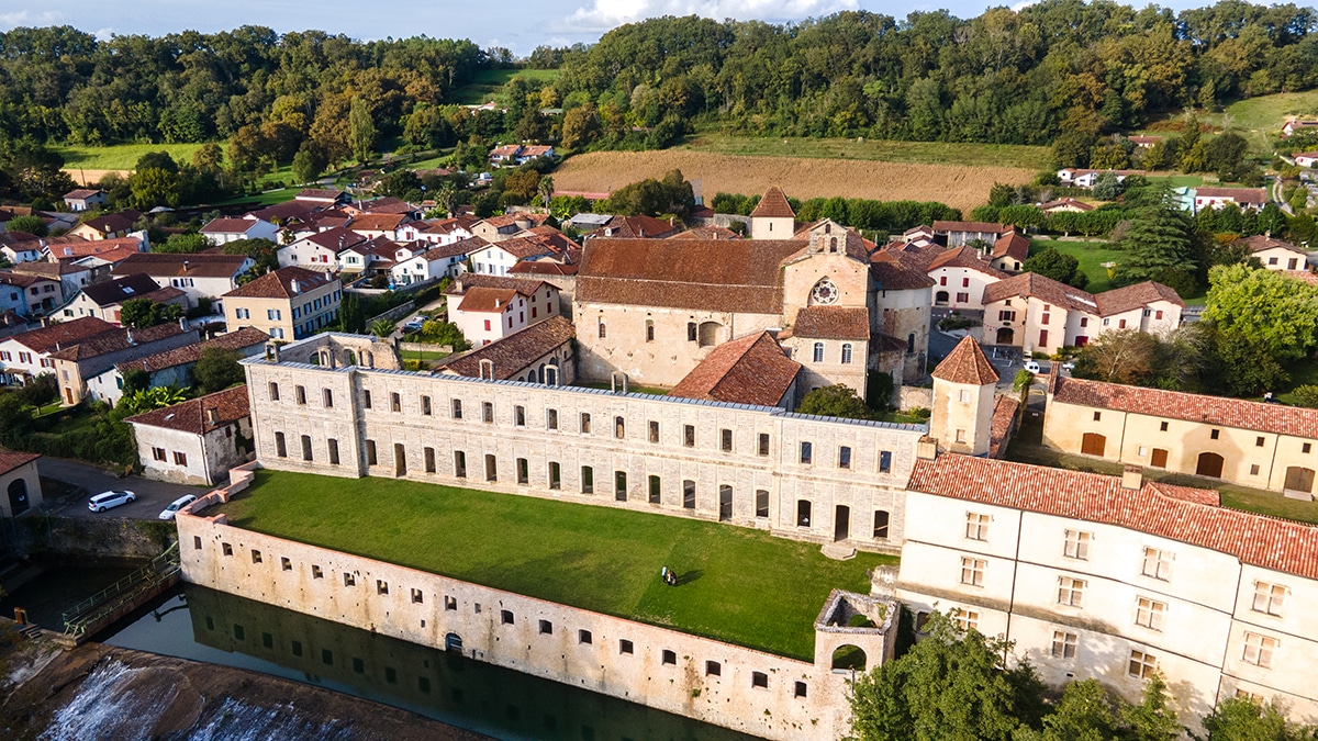 sorde abbaye vue aérienne