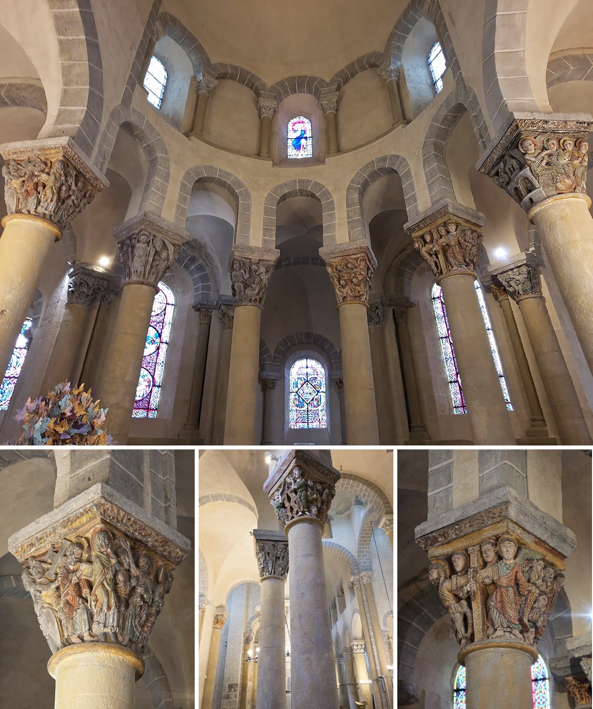 chapitaux du coeur de l'église de saint-nectaire