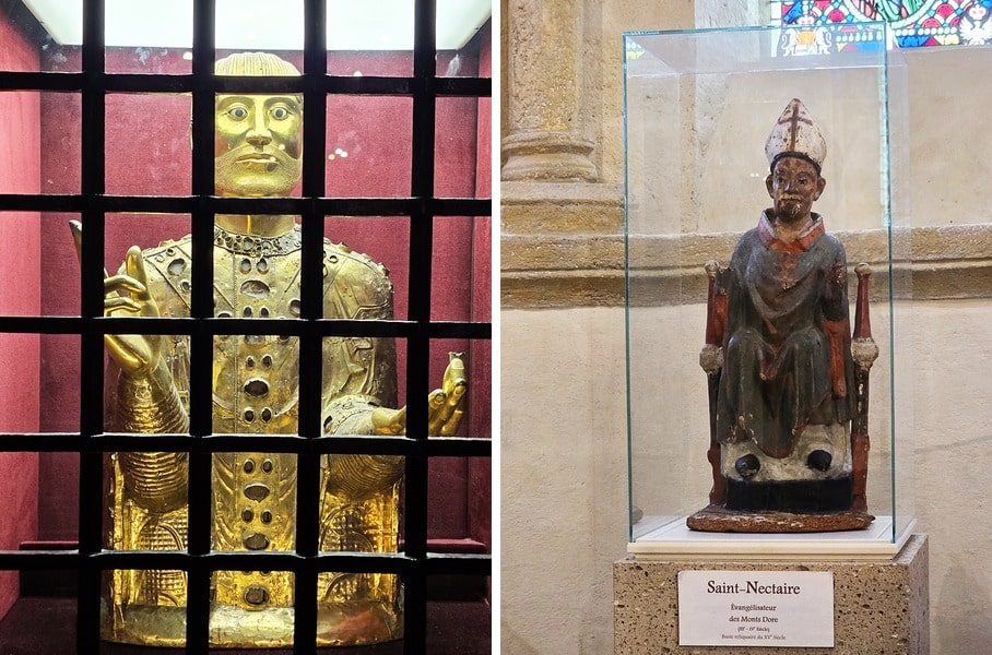 bustre reliquaire saint-baudrine et sculpture saint-nectaire